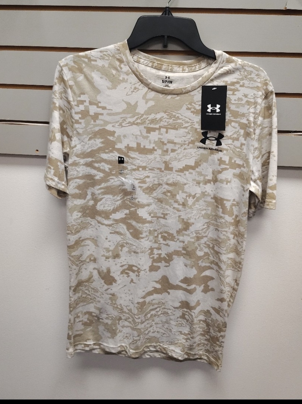 Under Armour Men's Desert Camo Short Sleeve Tee - Tan White